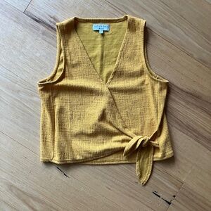 Madewell texture and thread front knot sleeveless wrap top, small